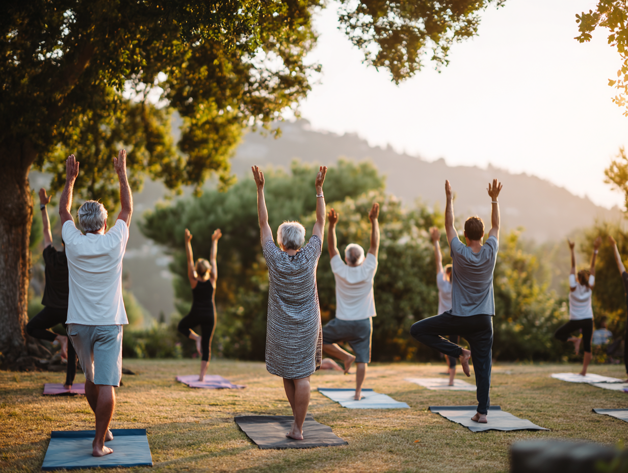 Інструктор демонструє правильну техніку дихання під час медитації